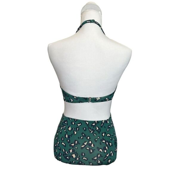 Garnet Hill NWT Bikini Set Women’s Size 2 Leopard High Waist Ruched Swimsuit - Picture 4 of 9